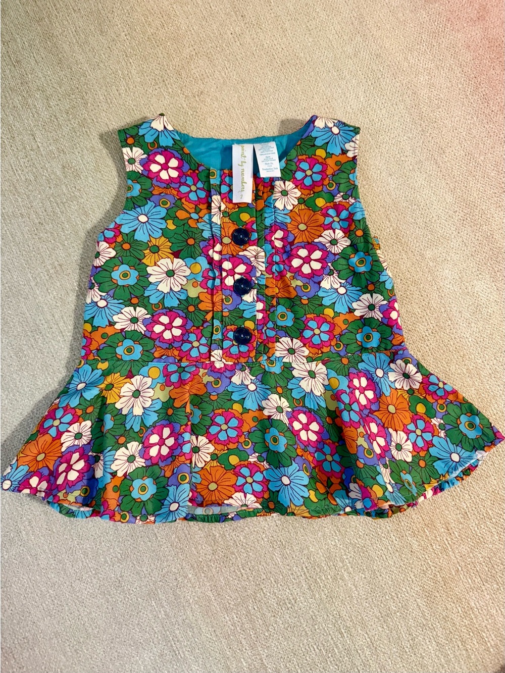 Paint by Numbers "Meadow" Peplum Top